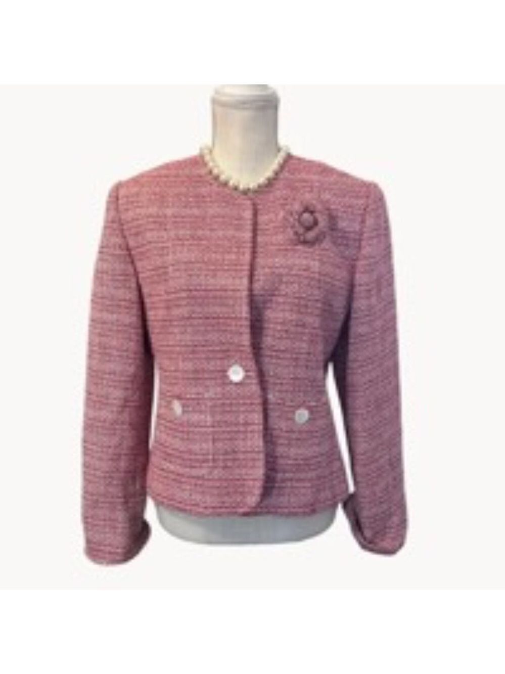Laura Scott Silk Blend Tweed Blazer